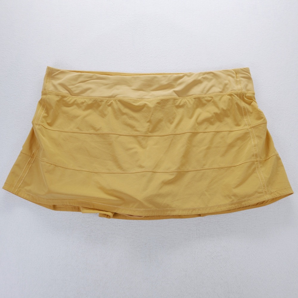 Lululemon Pace Rival Mid-Rise Skirt Gold Orange Skort Size 20